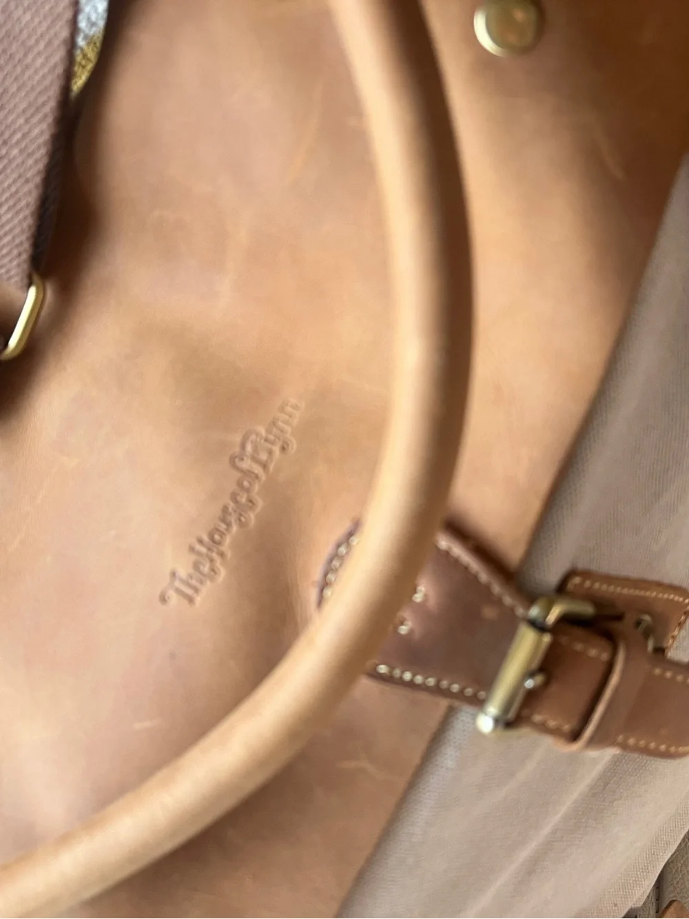 The House of Flynn Canvas & Leather camera bag in oat/tan
